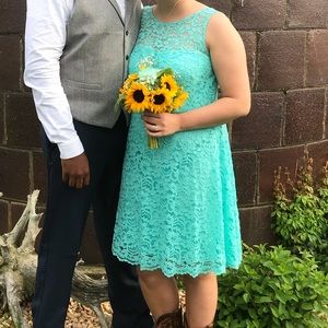 David’s bridal lace high neck dress